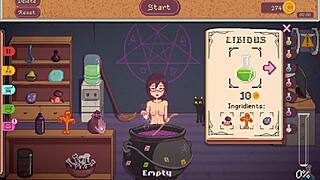 Play a witch-themed hentai game with anime-style characters