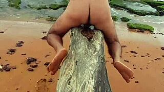 Public beach encounter with hot Latina gay prostitute
