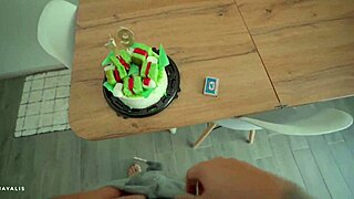 I wished my step sister a happy birthday and filled her pie with cum