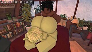 Cartoon sex: Monster cock and big tits in action