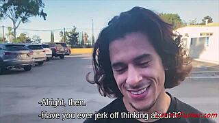 Latina teen gives blow job for money in public