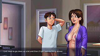 Stepmom's shower turns into a hot and steamy session