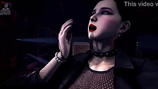 Trick and treat with this Gothic beauty in 3D animated porn