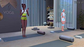 Hot lesbian action in the gym with a femdom twist