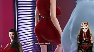 Gamer girl in see-through bra plays Apocalust 9 outdoors
