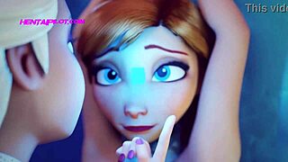 3D animated BDSM scene with Elsa and Anna, full HD