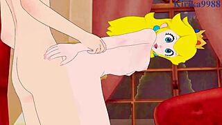3D animated Princess Peach and shy girl in hardcore scenes