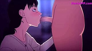 Cartoon porn with an animecreampie and a blowjob