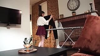Young girl gets paid to clean and satisfy a man sexually