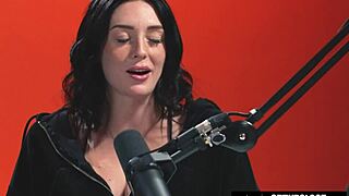 Close-up view of Charlotte Sins' intense solo performance