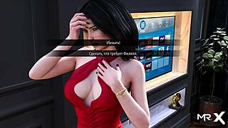 Boss's assistant gets a deep blow job in her boss’s house in the adult game Fashionbusiness - Sucked off her boss at home E2/13