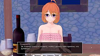 Cartoon sexual experience with big tits and deepthroat action