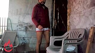 Gay men having sex outside in the open
