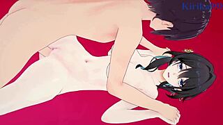 3D animated teen babes Ruan Mei and Xueyi in hot sex scene from Honkai Star Rail