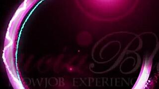 A beautiful lover enjoys an artistic blowjob