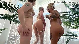 Haley Spades and Kitana Montana in hot scene with cowgirl position