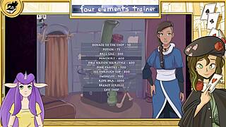 Hentai game with big and small tits ladies