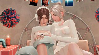Sis gets hard anal and facefuck from futanari stepsis in SFM