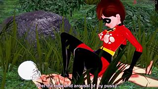 See through Elastigirl in a forest fantasy with XXX content