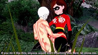 See through Elastigirl in a forest fantasy with XXX content