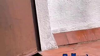 Petite teen gets pounded on community balcony in HD video