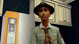 Beautiful women in The Sims 4 get it from both ends in a threesome
