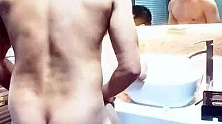 Asian amateur gay couple having raw sex with big dick and anal