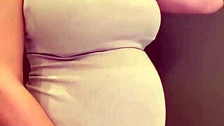 Stepmother’s big tits and her oiled ass while pregnant makes for a hot scene