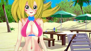 Bikini-clad Yu-Gi-Oh! babes in hardcore 3D porn