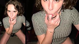 Beautiful amateur couple’s daring public cinema romp