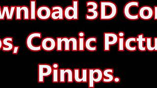 Hotwife and cuckold in 3D adult comic with big tits and facial finish