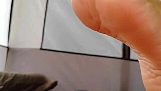 Early morning intimate tent session with big booty babe