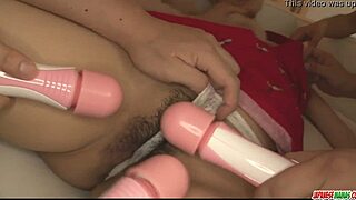 Beautiful milf Manami Komukai in a hot gang bang scene with toys and oral sex