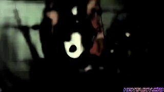 18-year-old big-chested babe gets gangbang in anal creampie hentai