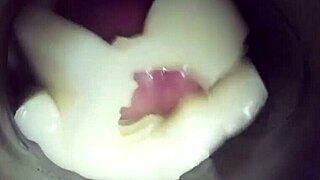 Enjoying solo pleasure with a Fleshlight and a nice creampie