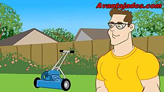 Interracial gay love affair between a black man and his gardener in Brasil