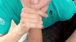 Petite teen swallows cum in old and young gay video