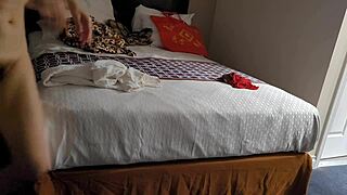 Asian prostitute in hotel room in homemade video