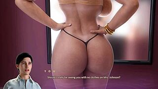Boss's wife in lingerie in the dressing room scene