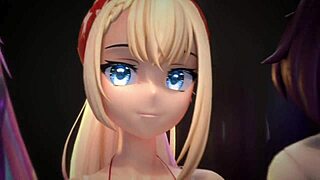 VR hentai experience with cosmic bunny in 3D
