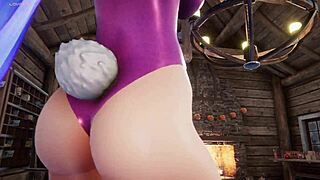 VR hentai experience with cosmic bunny in 3D