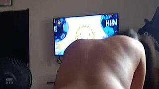 Watching TV with a hard cock in my mouth