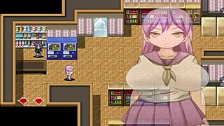 Anime student gets into some kinky situations in this hentai game