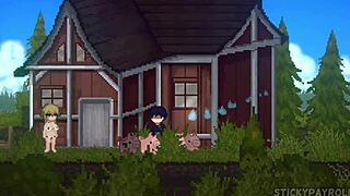 Hentai game continues with a hot date and monster sex