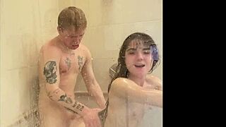 Real people try out different shower sex positions with Megan Marx