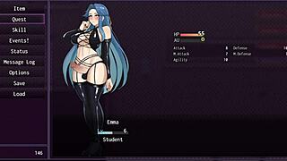 Horny schoolgirl exposes big tits to whole class in hentai