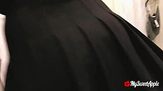 Pretty girl next door gets a hot fitting room fuck