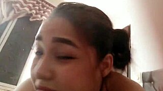 Natural tits bouncing in a homemade video of a busty brunette