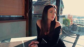 A waiter has sex with a beautiful woman in a restaurant