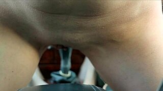 Wet redhead gets her ass fucked in close-up